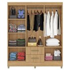 Guarda Roupa Casal Com Espelho 6 Portas 2 Gavetas Milano Com