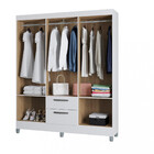 Guarda Roupa Casal Com Espelho 6 Portas 2 Gavetas Multi Poque