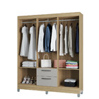 Guarda Roupa Casal Com Espelho 6 Portas 2 Gavetas Multi Poque