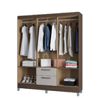 Guarda Roupa Casal Com Espelho 6 Portas 2 Gavetas Multi Poque