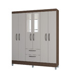 Guarda Roupa Casal Com Espelho 6 Portas 2 Gavetas Multi Poque