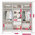 Guarda Roupa Casal Com Espelho 6 Portas 2 Gavetas Porto Branco