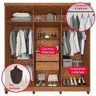 Guarda Roupa Casal Com Espelho 6 Portas 2 Gavetas Porto Cinam