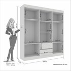 Guarda-roupa Casal Com Espelho 6 Portas 2 Gavetas Porto Sallê