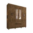 Guarda Roupa Casal Com Espelho 6 Portas 2 Gavetas Porto Salle