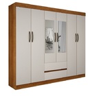 Guarda Roupa Casal Com Espelho 6 Portas 2 Gavetas Porto Salle
