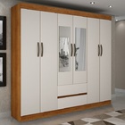 Guarda Roupa Casal Com Espelho 6 Portas 2 Gavetas Porto Salle