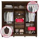 Guarda Roupa Casal Com Espelho 6 Portas 2 Gavetas Porto Wengue