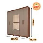 Guarda Roupa Casal Com Espelho 6 Portas 3 Gavetas 100% Mdf Ol