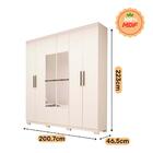 Guarda Roupa Casal Com Espelho 6 Portas 3 Gavetas 100% Mdf Ol