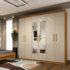 Guarda Roupa Casal Com Espelho 6 Portas 3 Gavetas 219cm Olimp