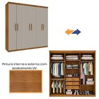 Guarda Roupa Casal Com Espelho 6 Portas 3 Gavetas 219cm Olimp