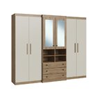 Guarda Roupa Casal Com Espelho 6 Portas 3 Gavetas 4 Nichos Ge