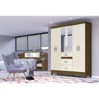 Guarda-roupa Casal Com Espelho 6 Portas 3 Gavetas Com Chave I