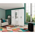 Guarda Roupa Casal com Espelho 6 Portas 3 Gavetas com Pés B23