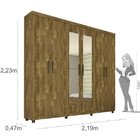 Guarda-roupa Casal Com Espelho 6 Portas 3 Gavetas E Pés Olimp