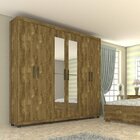 Guarda-roupa Casal Com Espelho 6 Portas 3 Gavetas E Pés Olimp