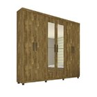 Guarda-roupa Casal Com Espelho 6 Portas 3 Gavetas E Pés Olimp
