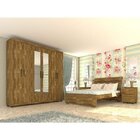 Guarda-roupa Casal Com Espelho 6 Portas 3 Gavetas E Pés Olimp