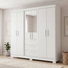 Guarda Roupa Casal Com Espelho 6 Portas 3 Gavetas Em Mdf Sele