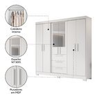 Guarda Roupa Casal Com Espelho 6 Portas 3 Gavetas Em Mdf Sele