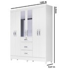 Guarda Roupa Casal Com Espelho 6 Portas 3 Gavetas Itatiba Mov