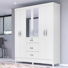 Guarda Roupa Casal Com Espelho 6 Portas 3 Gavetas Itatiba Mov