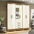 Guarda Roupa Casal Com Espelho 6 Portas 3 Gavetas Mentor Briz