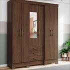 Guarda-roupa Casal Com Espelho 6 Portas 3 Gavetas Porto Multi