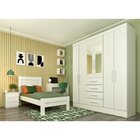 Guarda Roupa Casal Com Espelho 6 Portas 4 Gavetas 180cm Arizo