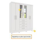 Guarda Roupa Casal Com Espelho 6 Portas 4 Gavetas 180cm Arizo