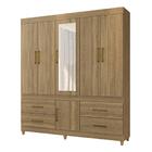 Guarda-roupa Casal Com Espelho 6 Portas 4 Gavetas 192cm Multi