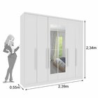 Guarda Roupa Casal Com Espelho 6 Portas 4 Gavetas 239cm Venet