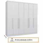Guarda Roupa Casal Com Espelho 6 Portas 4 Gavetas 239cm Veneza