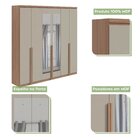 Guarda-roupa Casal Com Espelho 6 Portas 4 Gavetas Alonzo Carv