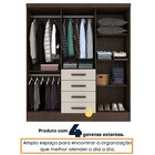 Guarda Roupa Casal Com Espelho 6 Portas 4 Gavetas Arizona Cac