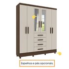 Guarda Roupa Casal Com Espelho 6 Portas 4 Gavetas Arizona Cac
