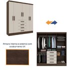 Guarda Roupa Casal Com Espelho 6 Portas 4 Gavetas Arizona Cac
