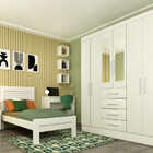 Guarda Roupa Casal Com Espelho 6 Portas 4 Gavetas - Arizona-n