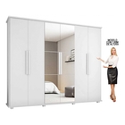 Guarda-roupa Casal Com Espelho 6 Portas 4 Gavetas Canadá Bran