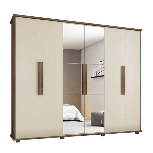 Guarda-roupa Casal Com Espelho 6 Portas 4 Gavetas Canadá Frei
