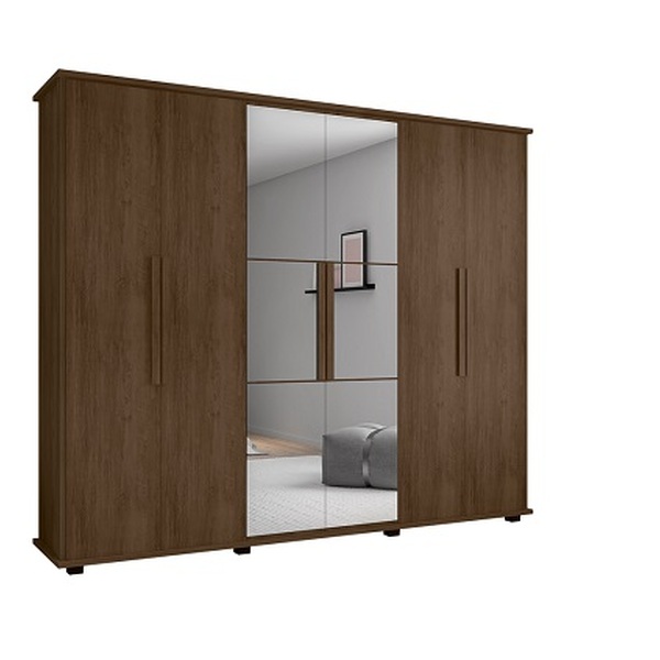 Guarda-roupa Casal Com Espelho 6 Portas 4 Gavetas Canadá Frei