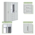 Guarda-roupa Casal Com Espelho 6 Portas 4 Gavetas Celebrare B