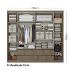 Guarda Roupa Casal Com Espelho 6 Portas 4 Gavetas Nobre Glass