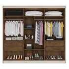 Guarda Roupa Casal Com Espelho 6 Portas 4 Gavetas Oslo  Braún