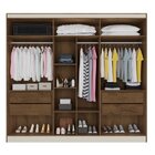 Guarda Roupa Casal Com Espelho 6 Portas 4 Gavetas Oslo  Braún