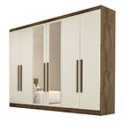 Guarda Roupa Casal Com Espelho 6 Portas 4 Gavetas Oslo  Braún
