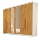 Guarda Roupa Casal Com Espelho 6 Portas 4 Gavetas Oslo  Off W