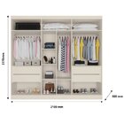 Guarda Roupa Casal Com Espelho 6 Portas 4 Gavetas Oslo  Off W