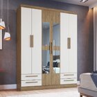 Guarda Roupa Casal Com Espelho 6 Portas 4 Gavetas Rp3640  Woo